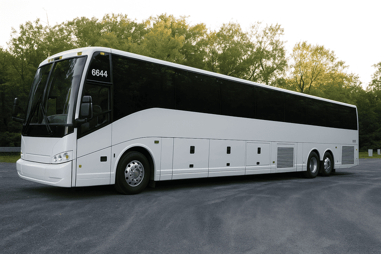 exterior of Charter Bus Rental Kearny coach bus